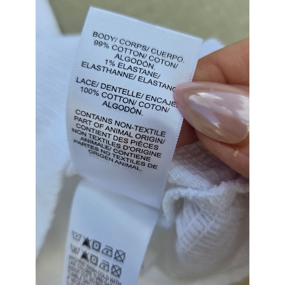 Lucky Brand Coastal Cottage Boho White Crochet Lace Peasant Butter Small Cotton - Picture 5 of 5